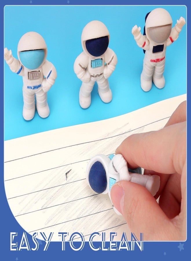 KINYFY 18 Pcs Astronaut Erasers, 3D Cartoon Spaceman Pencil Erasers for Kids, Cute Outer Space Themed Eraser for School Supplies, Reward Gifts, Party Favors - Image 4