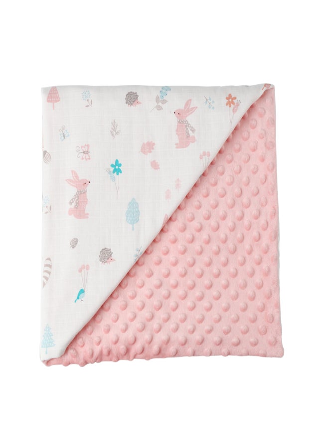Insular Baby Dotted Blanket 43.3 * 62.2 Inches Soft Cotton & Plush Skin-friendly Breathable Unisex Infant Receiving Blankets for Bed Stroller Crib Travel - Image 4