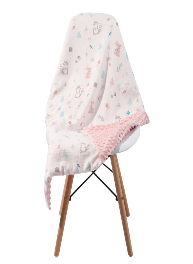 Insular Baby Dotted Blanket 43.3 * 62.2 Inches Soft Cotton & Plush Skin-friendly Breathable Unisex Infant Receiving Blankets for Bed Stroller Crib Travel - Image 1