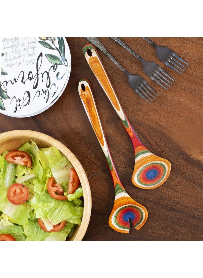 Totally Bamboo Baltique Marrakesh Collection Wooden Salad Serving Utensils Set 113/4" Long - Image 5