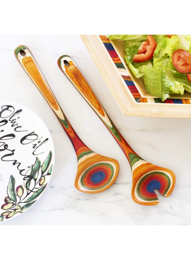 Totally Bamboo Baltique Marrakesh Collection Wooden Salad Serving Utensils Set 113/4" Long - Image 4