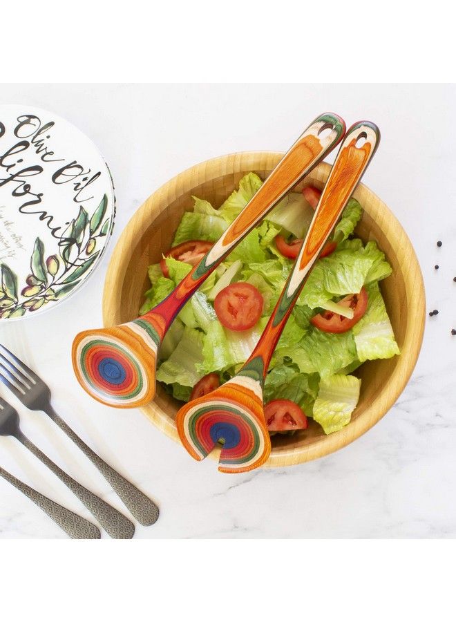 Totally Bamboo Baltique Marrakesh Collection Wooden Salad Serving Utensils Set 113/4" Long - Image 3