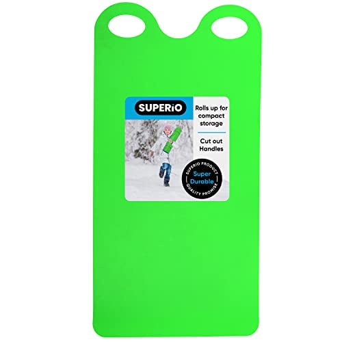 Superio Flexible Carpet Sled Rollup Flying Carpet with Handles 54 Lightweight Snow Rolling Slider for Kids and Adults Flat Snow Sled for Quilting Green - Image 1