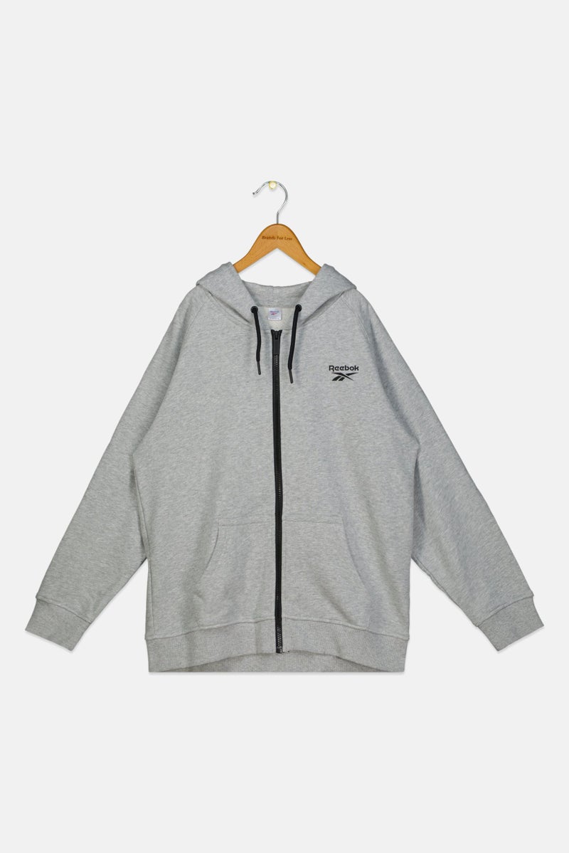 Reebok ملابس رياضية للأطفال الأولاد بكم طويل هودي خارجي، رمادي - Image 1