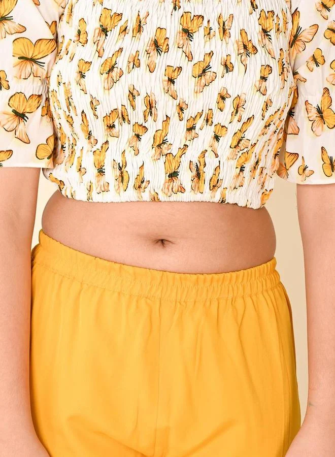 LILPICKS Printed Crop Top and Sharara Pants Set by Styli