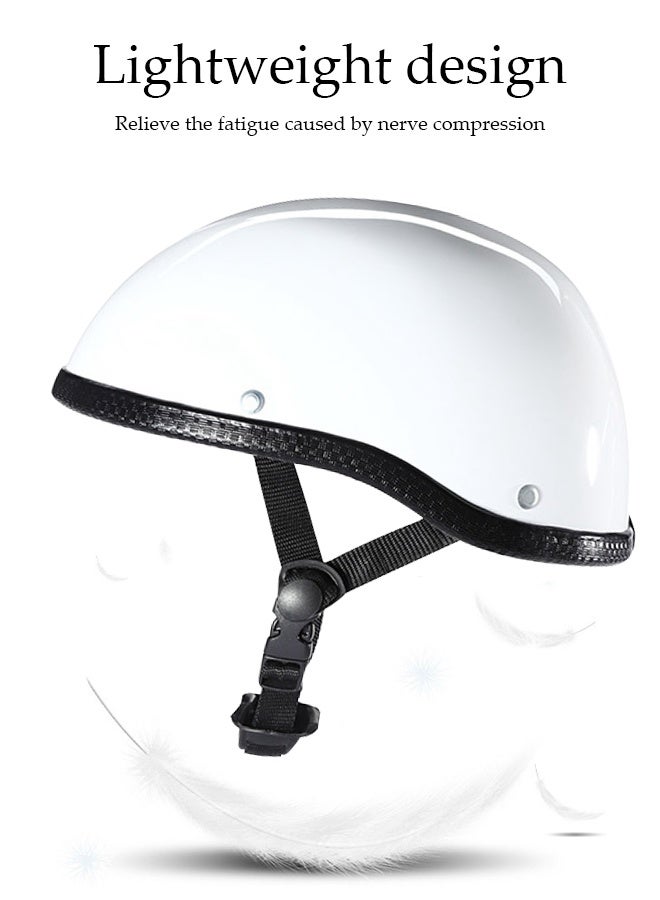 DUNISO Motorcycle Half Helmet, Multifunctional Breathable Open Face Helmet，Retro Harley Scooter Helmet，With Adjustable Buckle , Shockproof And Fall Proof, Suitable For Both Men And Women，Suitable For Riding Bicycles, Motorcycles, Skateboards ﻿  - Image 5