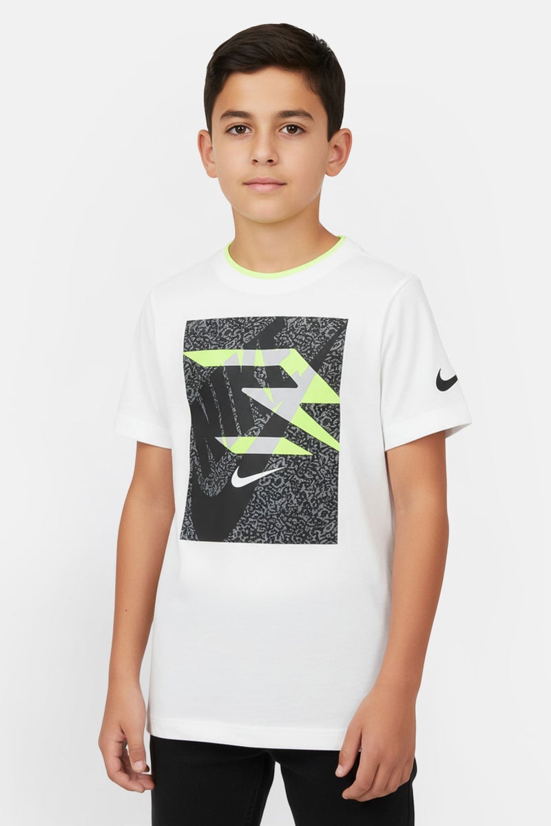 Nike 3Brand by Russell Wilson Kids Boy Graphic Print Outdoor T-Shirt, White - Image 1