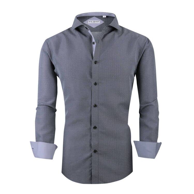 Alex Vando Mens Printed Dress Shirts Long Sleeve Button Down Shirt,Black 130,L - Image 2