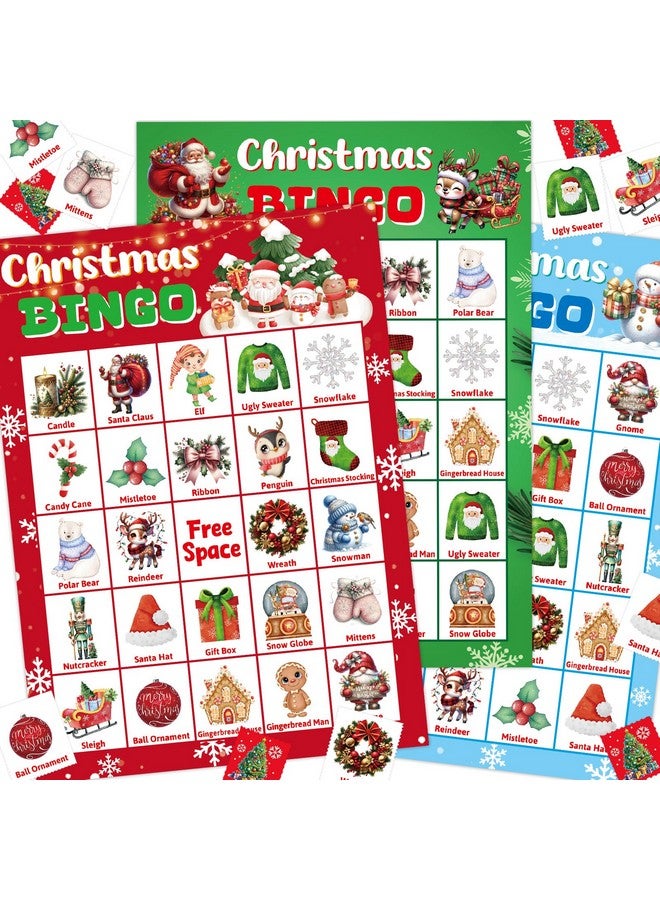 ceiba tree Merry Christmas Bingo Game for Kids Adults Large Group 24 Players Xmas Winter Holiday Bingo Family Activities Party Games Party Favors Party Supplies - Image 1