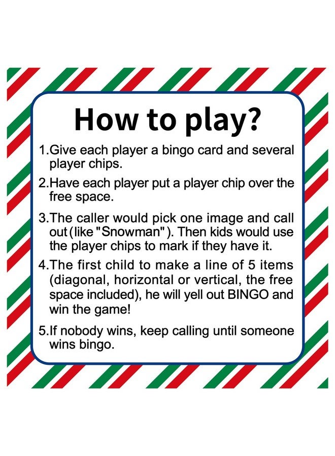 ceiba tree Merry Christmas Bingo Game for Kids Adults Large Group 24 Players Xmas Winter Holiday Bingo Family Activities Party Games Party Favors Party Supplies - Image 4