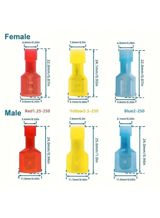 40 قطعة من موصلات الشوكة النايلون الحمراء 22-18 AWG مع نقاط اتصال نحاسية معزولة لمشاريع الكهرباء DIY - Image 3