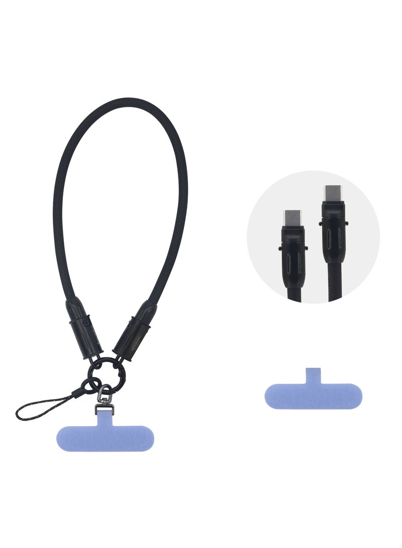 ايدو حبل هاتف 2 في 1 مع كابل USB-C - كابل شحن سريع 60 وات من USB إلى USB C، حزام هاتف كروس بودي قابل للتعديل، كابل من النوع C لأجهزة iPhone وiPad وMacBook وGalaxy والمزيد - Image 4