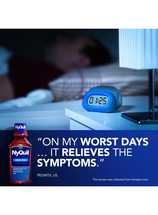 Vicks نيكويل، تخفيف ليلي للسعال، البرد والإنفلونزا، التهاب الحلق، الحمى، وتخفيف الاحتقان، نكهة الكرز، عبوة مزدوجة، 12 أونصة سائلة - Image 5