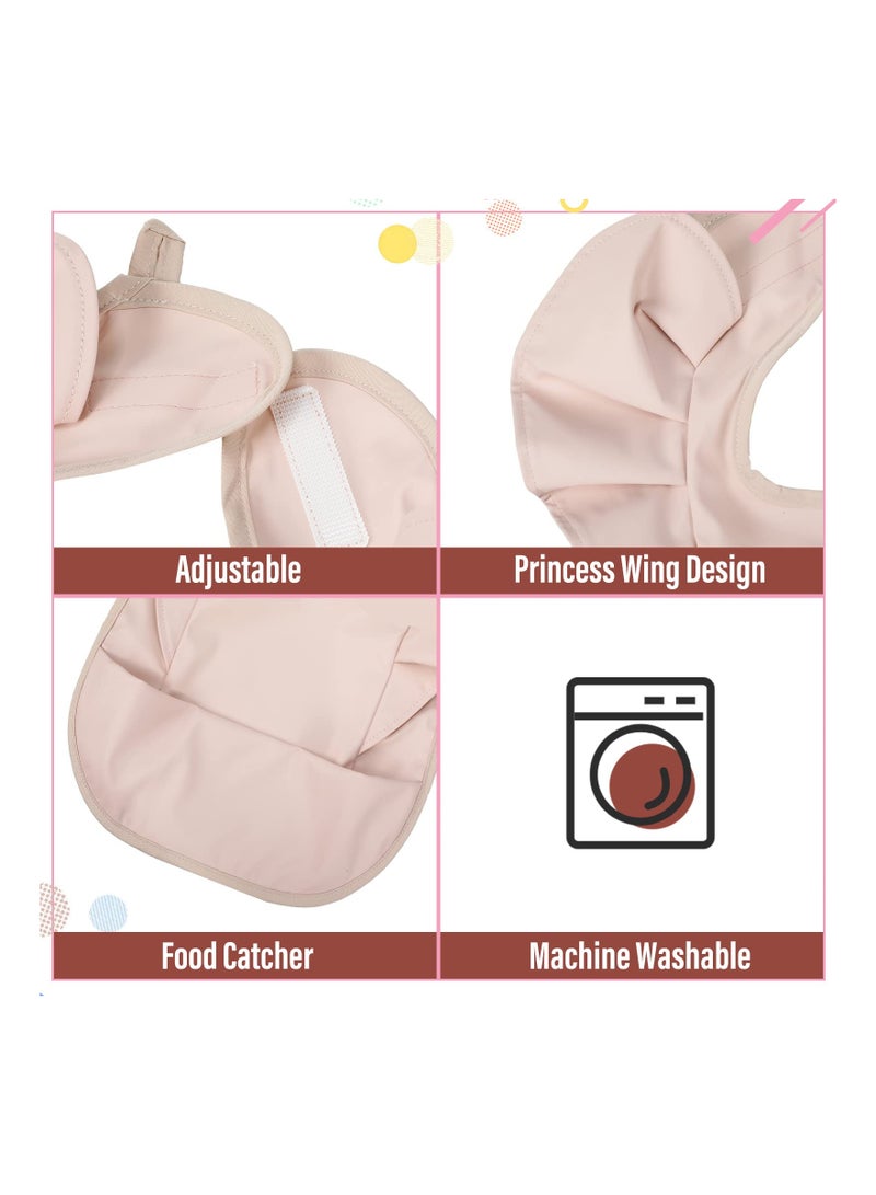 SOLARAE 3-Pack Silicone Baby Bibs, Waterproof & Washable Toddler Feeding Bibs with Food Catcher, Soft & Easy Wipe Design for Boys and Girls, Perfect for Home and Travel Feeding Supplies. - Image 4