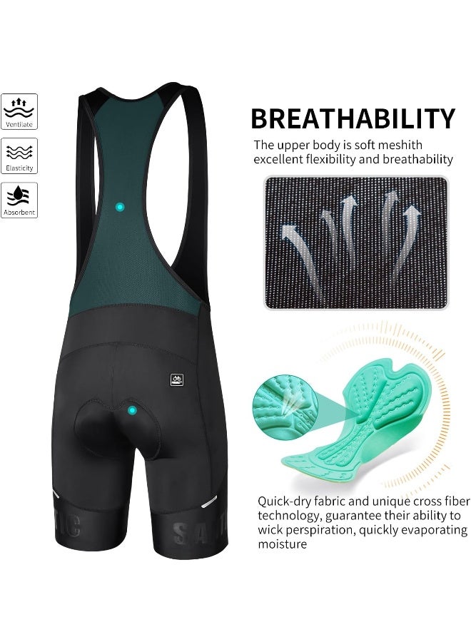 Santic Cycling Bib Shorts 4D Padded Breathable Bicycle Mountain Road Riding Bike Bibs for Men - Image 2