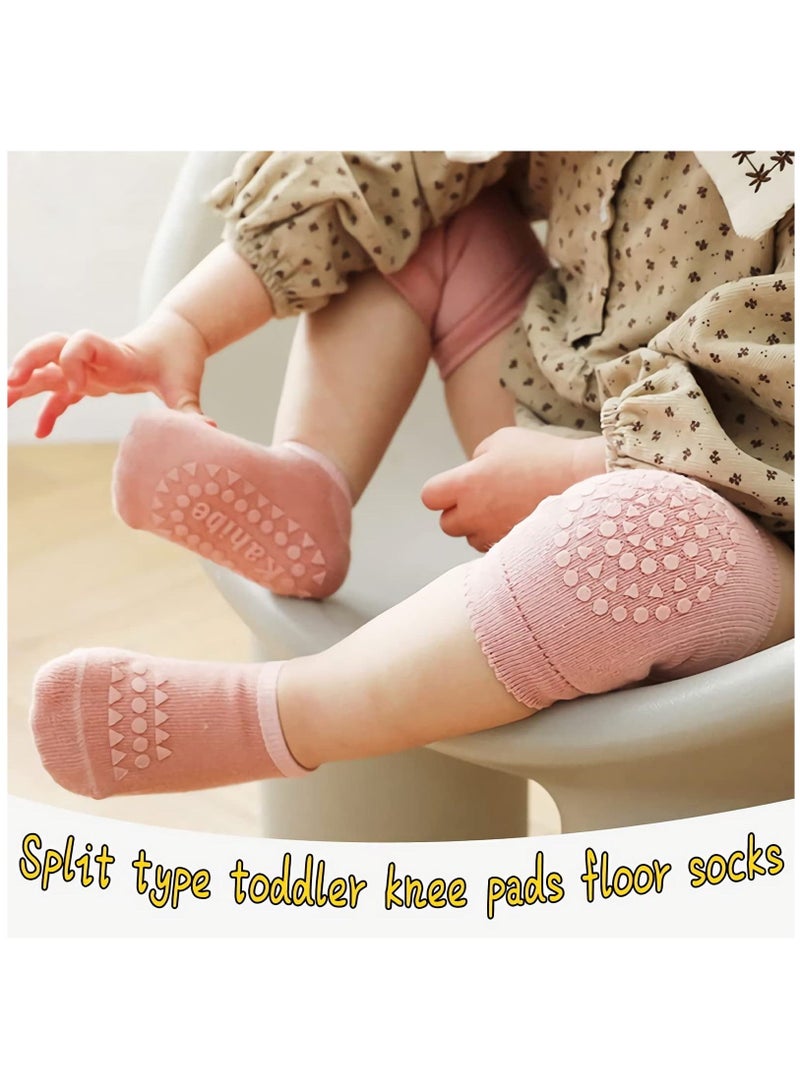 Baby Knee Pads, Anti-slip Foot Socks, Anti-Slip Baby Crawling Knee Pads, Adjustable Elastic Baby Knee Protectors Leg Warmers Elbow Pads with Eco-friendly Rubber for Toddler Infants Kids, 0-24 Months - Image 5