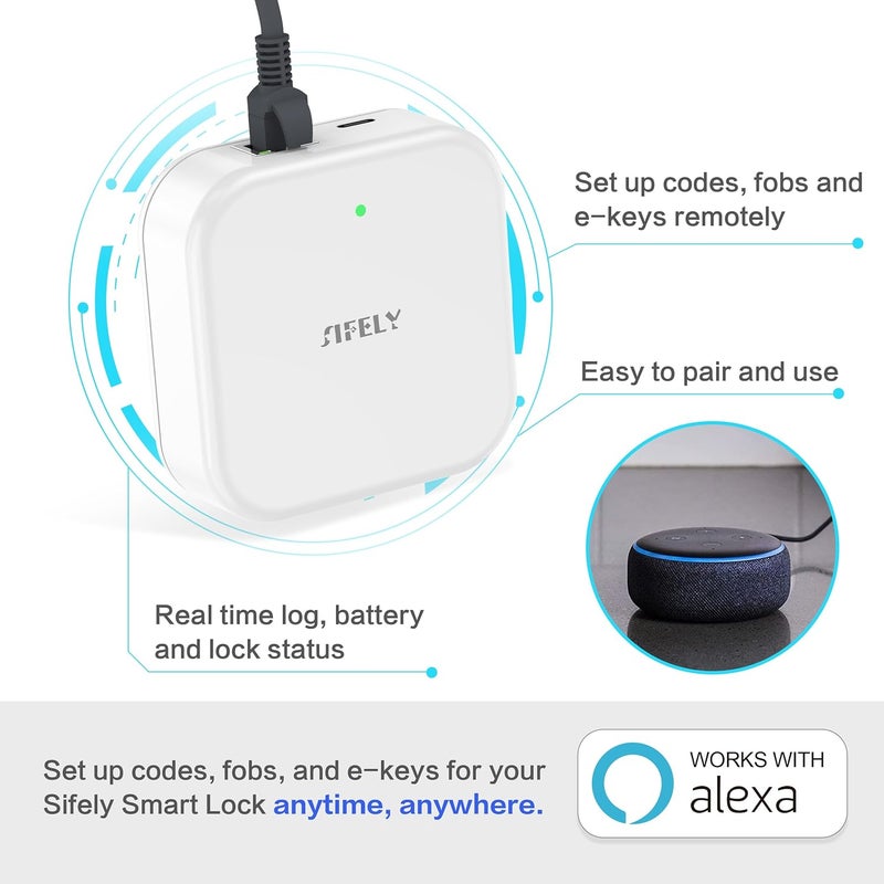 Sifely Smart Lock Wired Gateway - Remote Access Hub for Smart Door Lock, Works with App & Alexa (Model G3P, Power Over Ethernet, PoE Wired) - Image 2