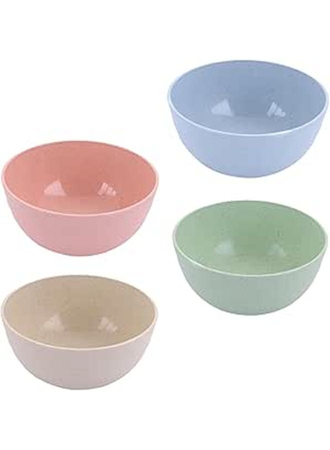 4 Piece 15cm Large Capacity Wheat Straw Salad Mixing Bowls Set Eco Friendly Kitchen Serving Bowls Random Color - Image 1