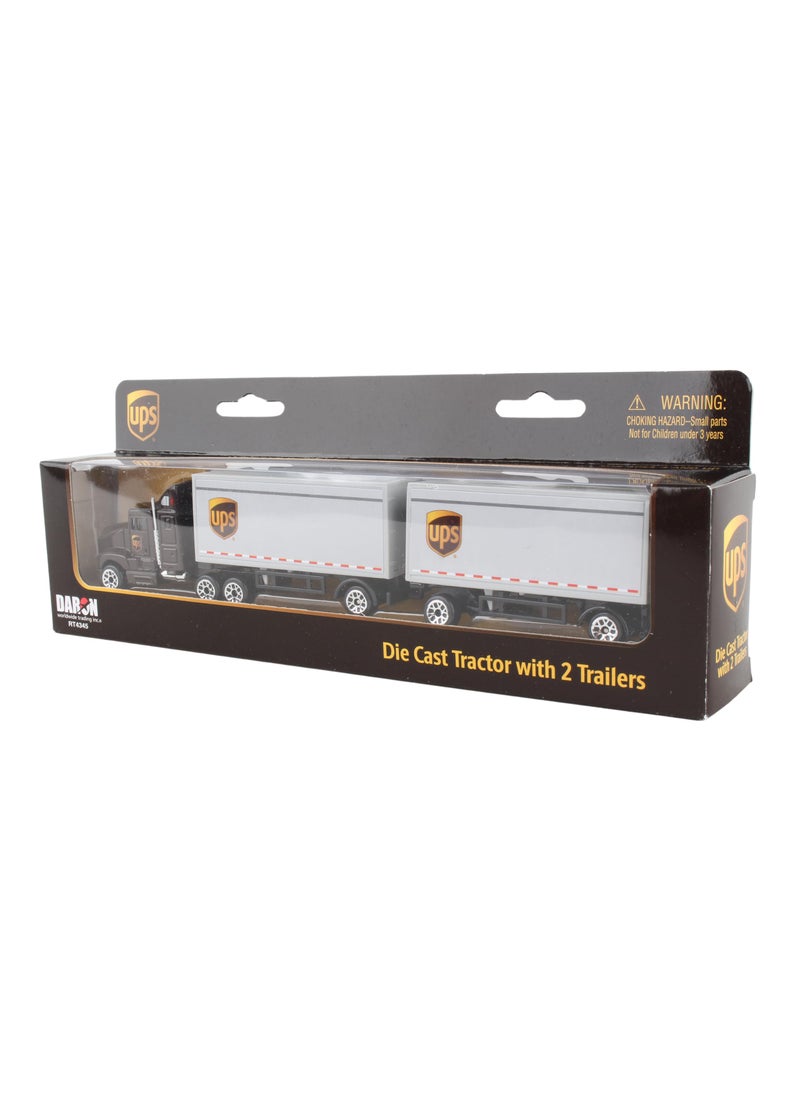 Daron Daron UPS Die Cast Tractor with 2 Trailers  - Image 3