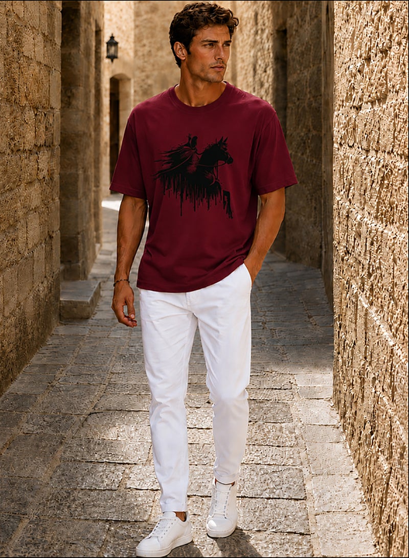 Hero Basic Oversized Faris Print T-Shirt