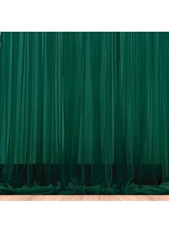 1iAM 1iAM 2pcs Green Decoration Net Curtains Large Size Stitched with Ribbon Nylon Made Reusable Soft Wrinkled Free 85x5ft Each Backdrop Net for Birthday Anniversary Party Decorations 