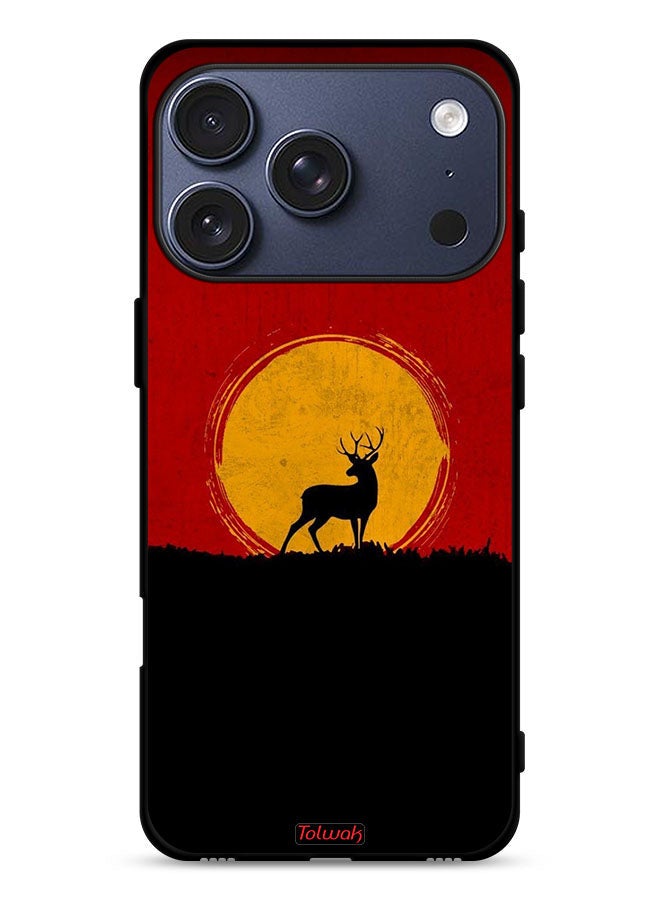 Tolwak Apple iPhone 17 Pro Protective Case Cover Deer And Moon Artwork - Image 1