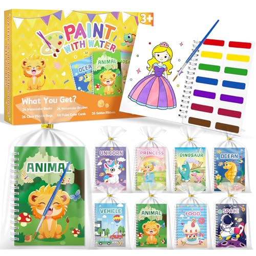 SOCOLER 24 Water Coloring Books for Kid Party Favors 35 Bulk Mini Water Painting Book for Toddlers Ages 48 Paint with Water Books for Boys and Girls - Image 1