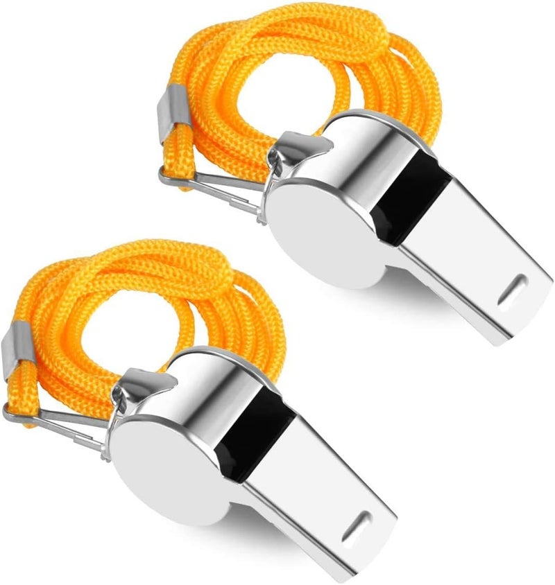 OBKJJ Coach Whistle,35Pack Football Referee Whistle with Lanyard for Emergency Sports Training Referee1 (Silver) (Silver) (Stainless Steel) - Image 5