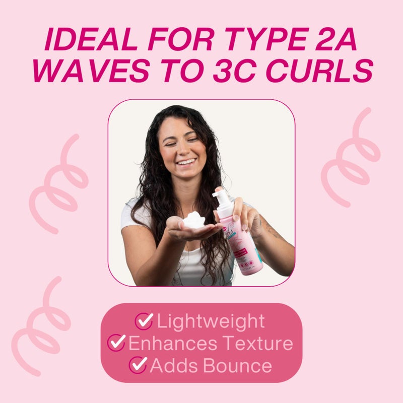dippity-do Dippity Do Girls With Curls Curl Enhancing Mousse, Light, 3-in-1 Defining Foaming Mousse for Curly Wavy Hair, Hibiscus, Olive Oil, Anti Frizz Bouncy Curls For Women, Air Dry, Alcohol Free, 2 Pack - Image 4