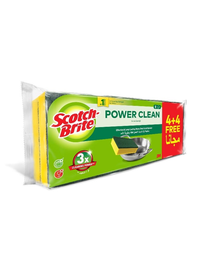 سكوتش برايت Scotch-Brite Heavy Duty Classic Flat Laminate Scrub Sponge  8 units  4 4 Free  pack   Kitchen sponge   Dish sponge   Scrub   General Cleaning   Food Safe   Non-Rusting   Kitchen  Garage  Outdoor - Image 2