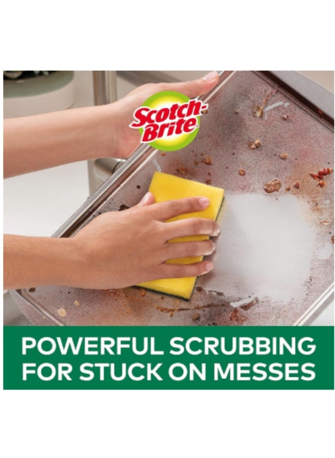 سكوتش برايت Scotch-Brite Heavy Duty Classic Flat Laminate Scrub Sponge  8 units  4 4 Free  pack   Kitchen sponge   Dish sponge   Scrub   General Cleaning   Food Safe   Non-Rusting   Kitchen  Garage  Outdoor - Image 5