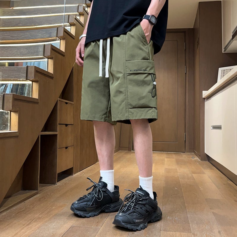 Ice Silk Workwear Shorts Men'S Summer Thin Fashion Brand Ins Straight Loose Boys Beach Pants - Image 3