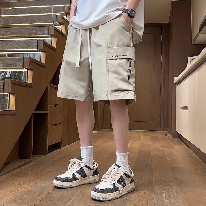 Ice Silk Workwear Shorts Men'S Summer Thin Fashion Brand Ins Straight Loose Boys Beach Pants - Image 2
