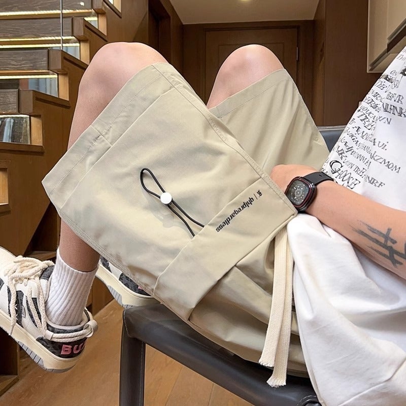 Ice Silk Workwear Shorts Men'S Summer Thin Fashion Brand Ins Straight Loose Boys Beach Pants - Image 4