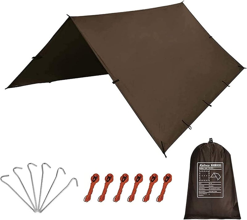 KALINCO Waterproof Camping Tarp Tent Hammock Rain Fly, 13X13FT, Mutifunctional Tent Footprint Lightweight Tarp for Camping, Hiking and Survival Shelter - Image 1