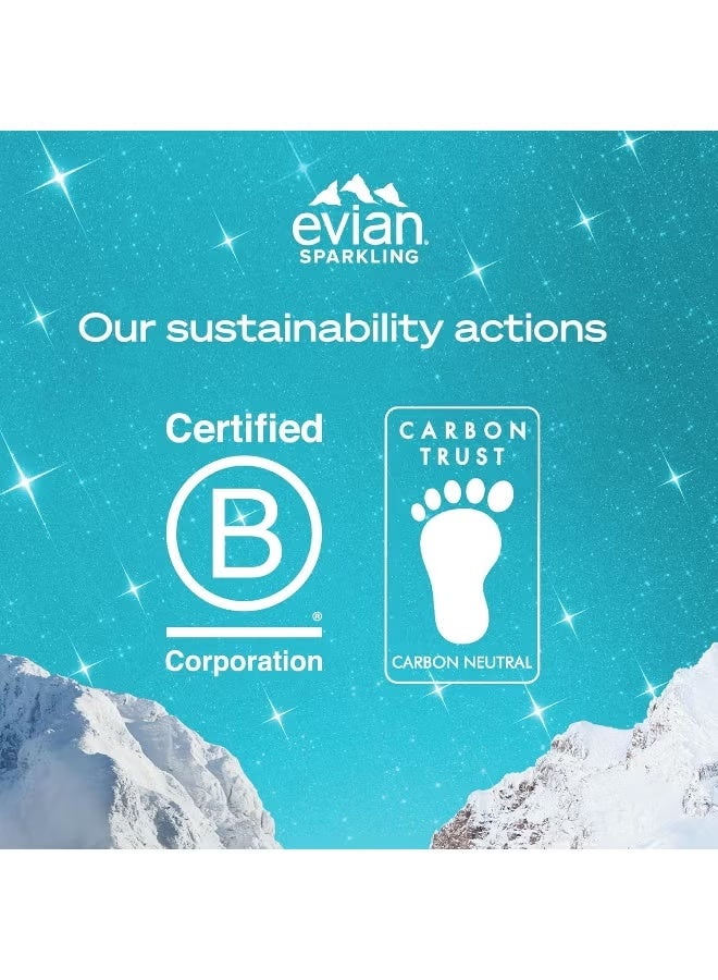 إيفيان مياه إيفيان المعدنية الفوارة الطبيعية 330 مل × 24 علبة – بريق جبلي منعش - Image 3