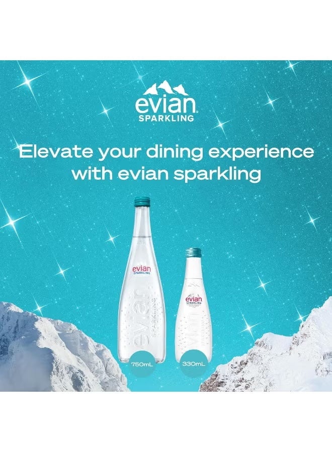 إيفيان مياه إيفيان المعدنية الفوارة الطبيعية 330 مل × 24 علبة – بريق جبلي منعش - Image 2