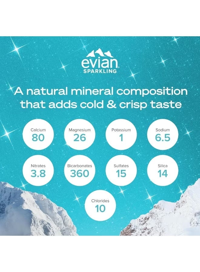 إيفيان مياه إيفيان المعدنية الفوارة الطبيعية 330 مل × 24 علبة – بريق جبلي منعش - Image 4