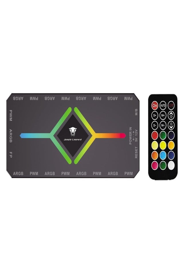 Shaking Tank Mini ARGB PC Fans Controller Kit for ARGB Case Fans, PC ARGB LED Strip，14 Key Remote Control Switch Colors ARGB Fan Controller - Image 2