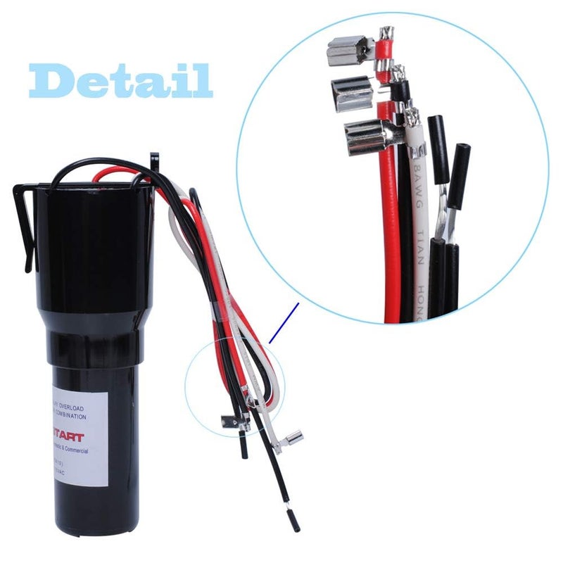 Ketofa RCO410 3 in 1 Compressor Hard Start Capacitor Kit for Refrigerators & Freezers 1/4-1/3 H.P. 115VAC (3 pcs) - Image 4