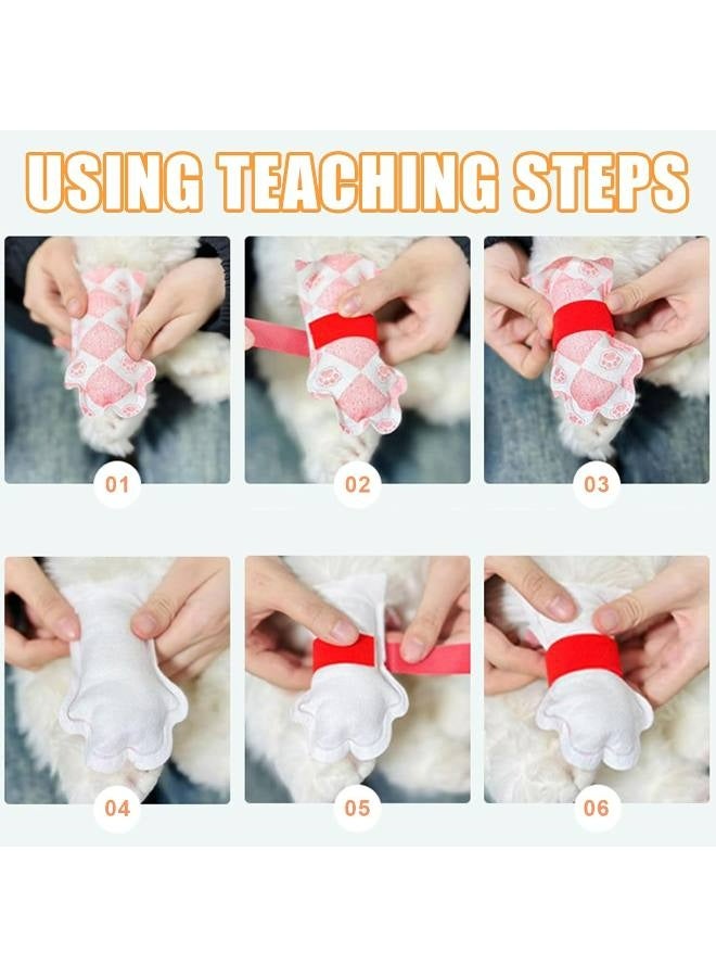 Disposable Dog Booties for Dog Cats, Pet Booties Waterproof and Breathable with Adjustable Bandage,Unstoppable Paw Protectors for Dogs Cats, 20 Counts(Green, Large) - Image 4