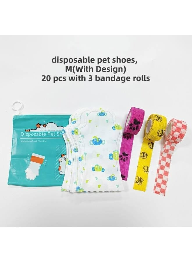 Disposable Dog Booties for Dog Cats, Pet Booties Waterproof and Breathable with Adjustable Bandage,Unstoppable Paw Protectors for Dogs Cats, 20 Counts(Green, Large) - Image 5
