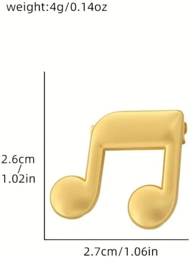My souq store:Golden Musical Note Brooch - Matte Metal Lapel Pin for Clothes & Bags - Elegant Music Symbol Badge - Image 2