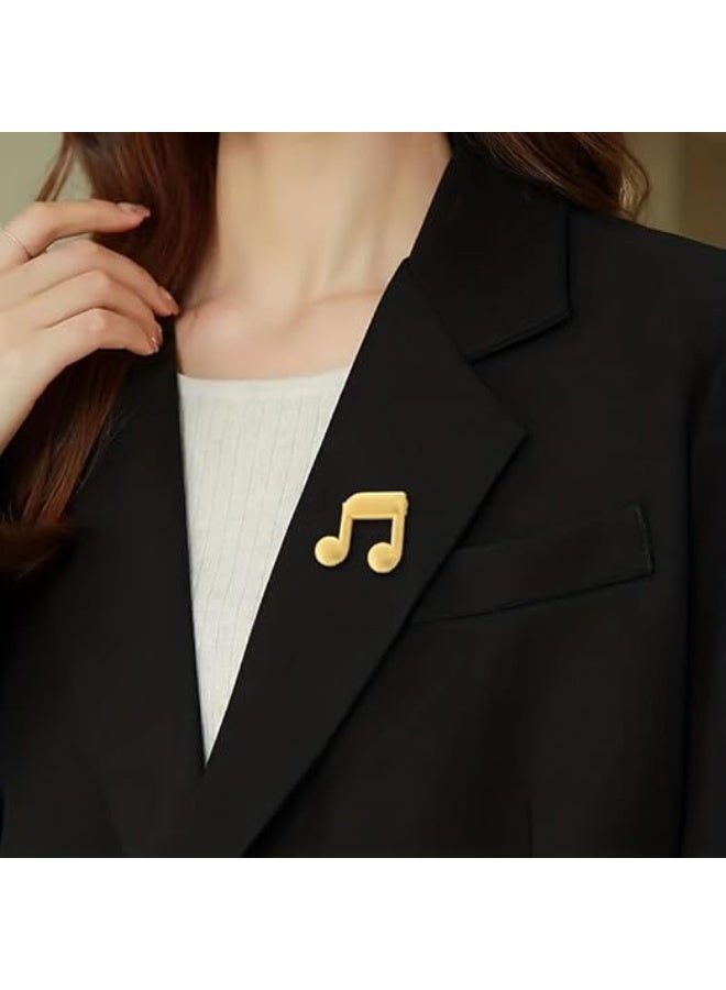 My souq store:Golden Musical Note Brooch - Matte Metal Lapel Pin for Clothes & Bags - Elegant Music Symbol Badge - Image 3