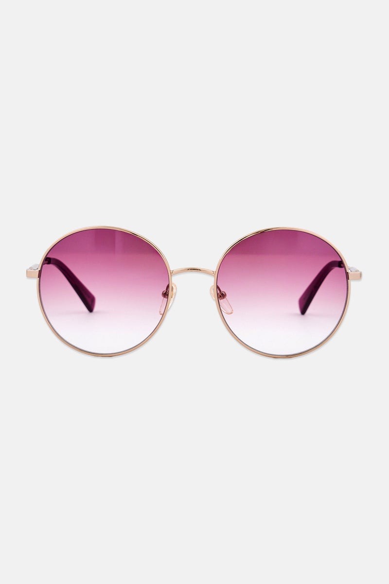 Longchamp Women LO143S Round Sunglasses, Gold - Image 1