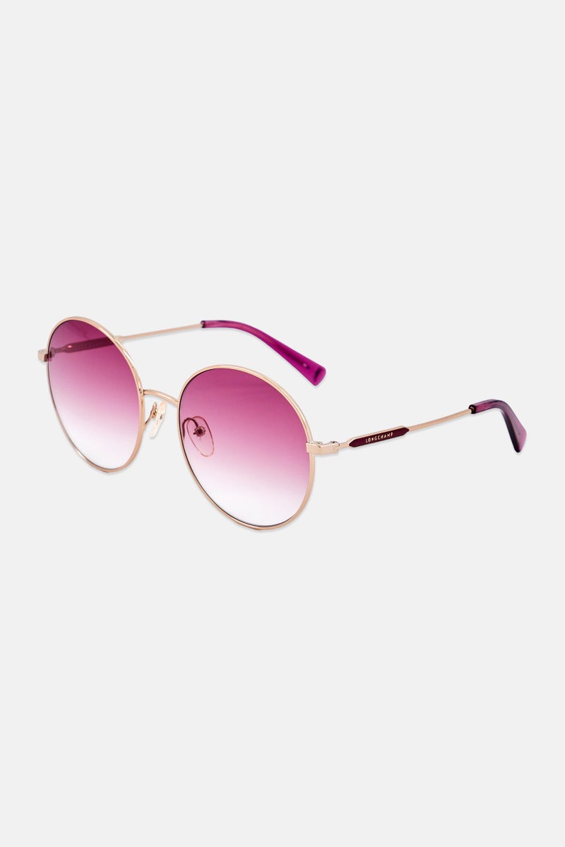 Longchamp Women LO143S Round Sunglasses, Gold - Image 3