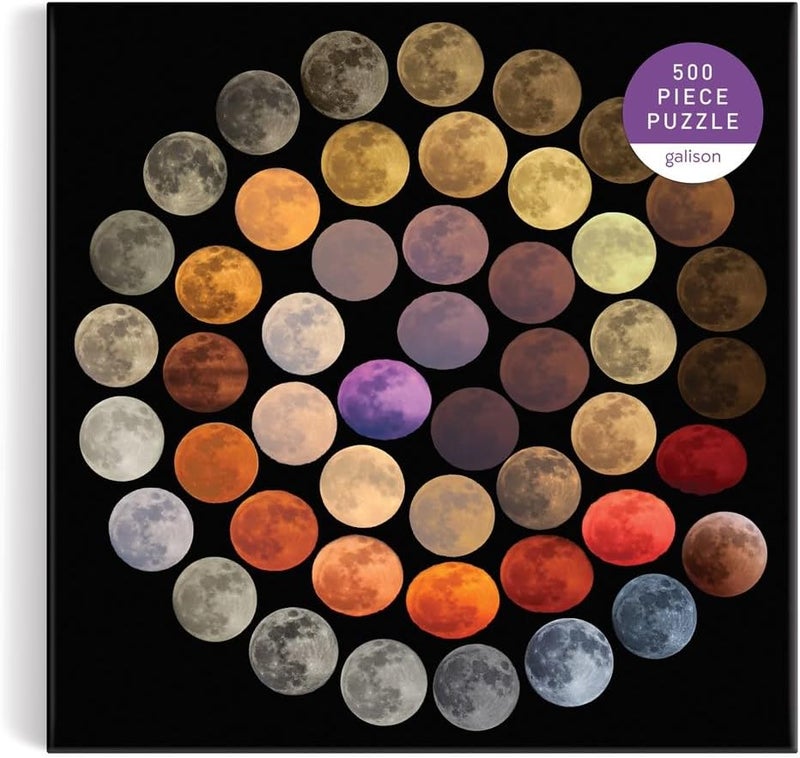 Galison Colors of The Moon 500 Piece Puzzle from - 20" x 20" Puzzle, Photographic Imagery of The of The Moon, Thick & Sturdy Pieces, Fun and Challenging Activity for Adults - Image 2