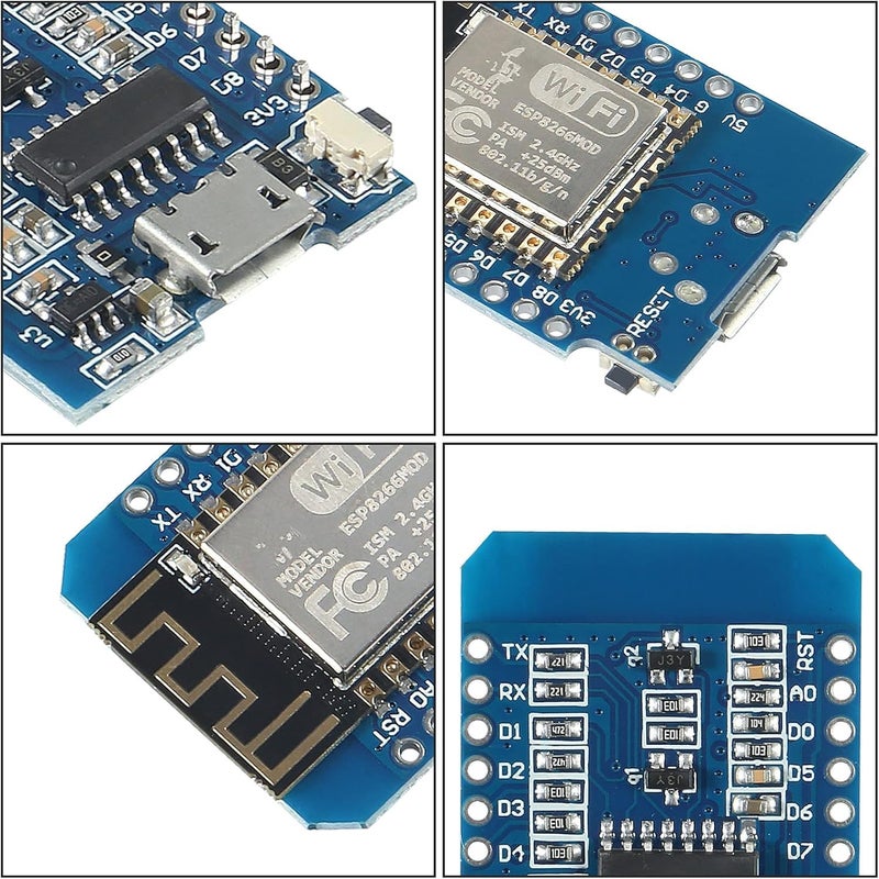 ACEIRMC 6pcs ESP8266 D1 MINI WiFi Dev Board ESP-12 ESP-12F NodeMcu Mini Module for WeMos Lua 4M Bytes WLAN WiFi Internet Development Board Base on ESP8266 ESP-12F for Arduino