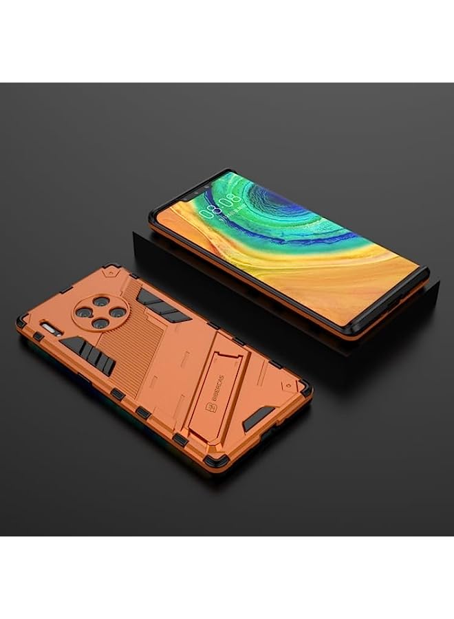 HuHa غطاء حماية HuHa متوافق مع هاتف Huawei Mate 40 Pro Punk Armor 2 في 1 PC + جراب TPU مقاوم للصدمات مع حامل غير مرئي برتقالي - Image 2