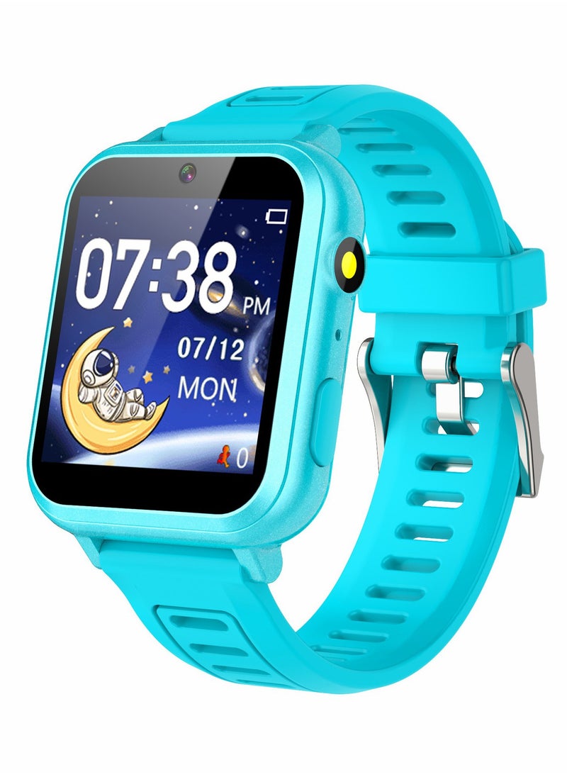 Generic - Kids Smart Watch, Smart Game Watch with 24 Games, HD Touch Screen, Video, Camera, Music Player, Pedometer, Flashlight, Alarm Clock, Kids Watches for 5-12 Year Olds Boy/Girl (Blue) - Image 1